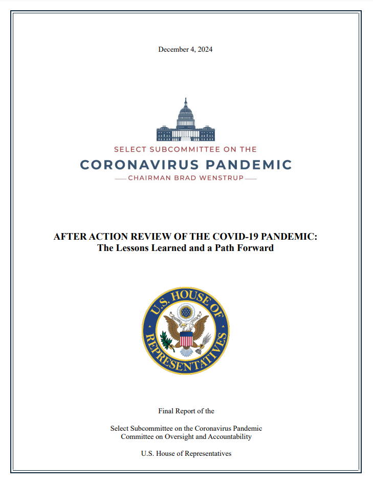 Final Report of the Select Subcommittee on the Coronavirus Pandemic Committee on Oversight and Accountability U.S. House of Representatives