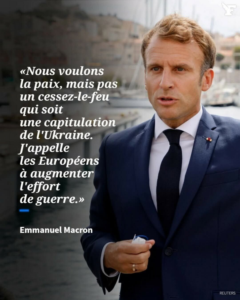 Macron appelle à un effort de guerre