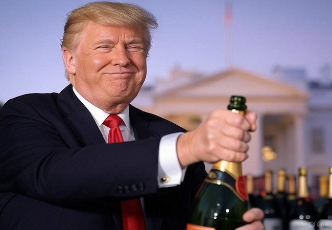 Donald Trump brandit la menace de droits de douane exorbitants sur les vins et champagnes européens