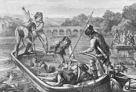noyades-nantes-2 - MultiPol 360 Les noyades de Nantes, 1793. Gravure de Maurand réalisée d’après le dessin d’Hippolyte de la Charlerie (1827–1867)