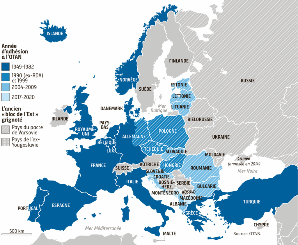 L’avancée vers l’est. Carte de Cécile Marin, Le Monde Diplomatique