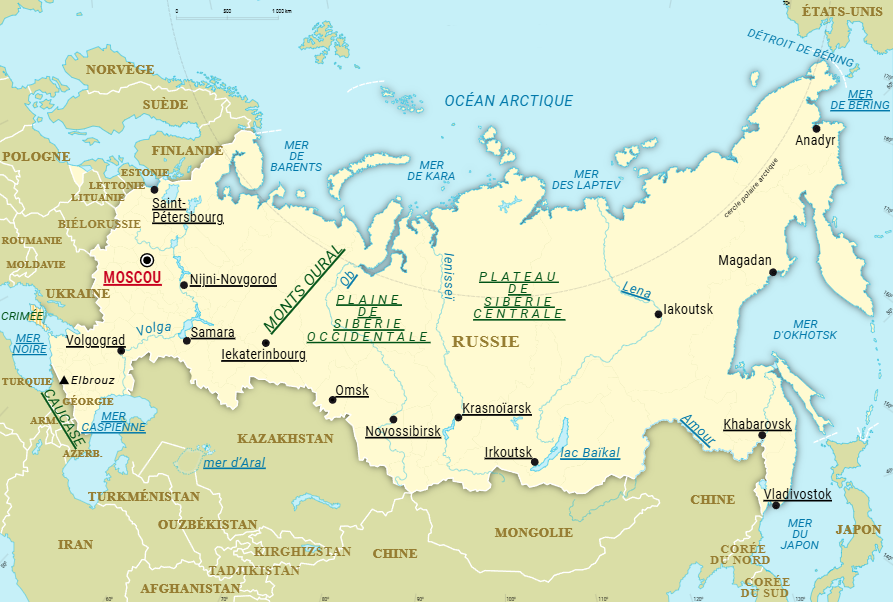 Carte Russie - MultiPol 360 Carte de la Russie