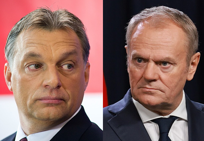 Joutes verbales entre Viktor Orbán (Hongrie) et Donald Tusk (Pologne)