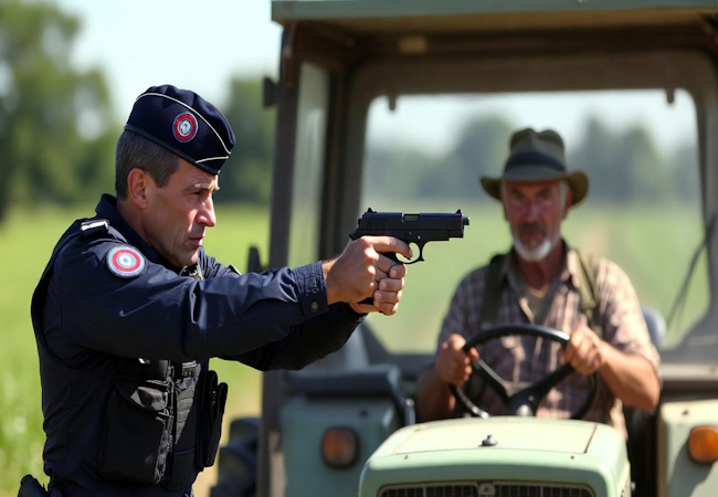 Violence d’État : quand les forces de l’ordre braquent des armes sur un agriculteur en tracteur