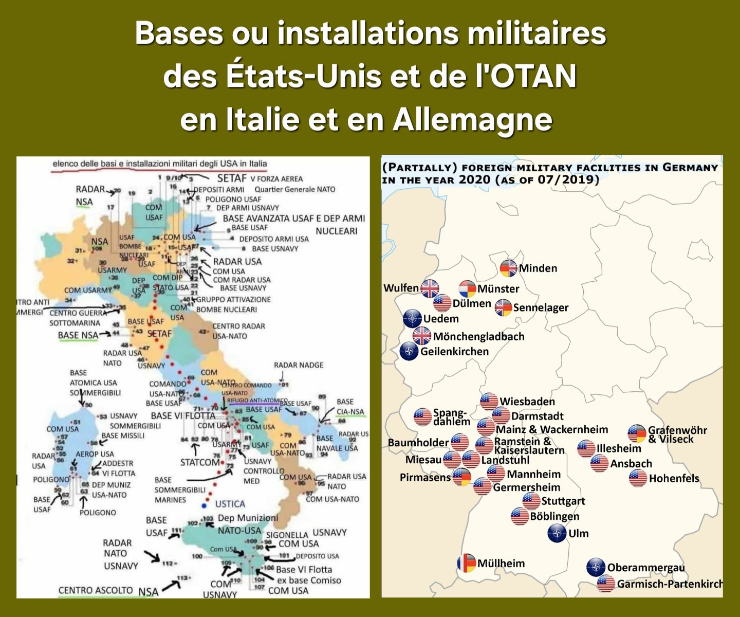 Bases américaines en Italie et Allemagne